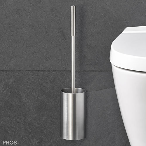 Scopino per WC in acciaio inossidabile spazzolato - HWCB - PHOS Design GmbH - da parete / satinato