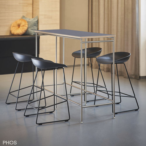 Tavolo alto contemporaneo - KATI-T2 - PHOS Design GmbH - in melaminico / in linoleum / con supporto in acciaio inossidabile