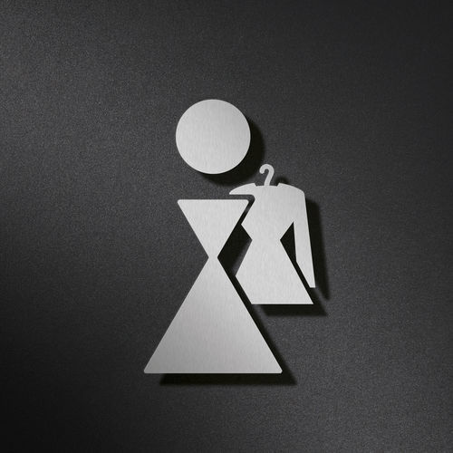 Pittogramma per porte di orientamento - P1401 - PHOS Design GmbH - con porte / in acciaio inossidabile spazzolato / in acciaio inossidabile satinato