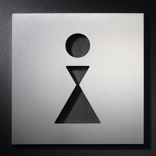 Pittogramma per porte di orientamento - PS0401 - PHOS Design GmbH - con porte / in acciaio inossidabile spazzolato / da incollare