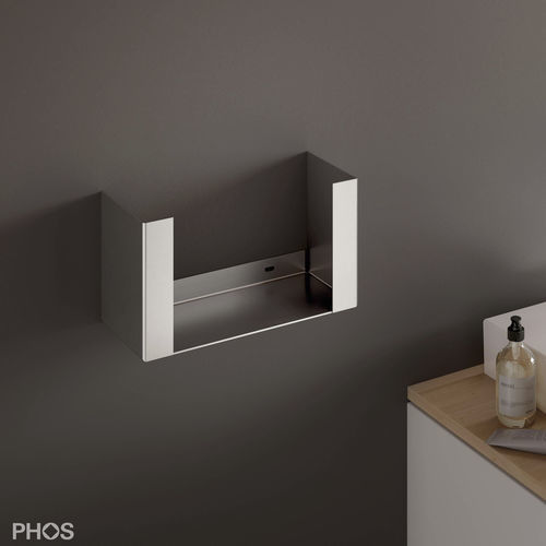 Distributore di salviette da parete - PHA2 - PHOS Design GmbH - in acciaio inossidabile spazzolato / per asciugamani piegati / contract