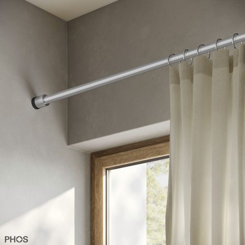Bastone per tende in acciaio inossidabile spazzolato - VTKS20-2-S - PHOS Design GmbH - con azionamento manuale / su misura / con fissaggio murale