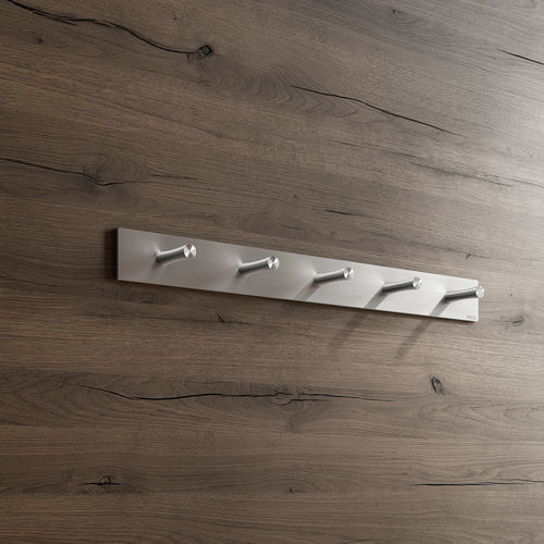 Appendiabiti da parete contemporaneo - HL5F - PHOS Design GmbH - in acciaio inossidabile spazzolato / multiplo / da bagno