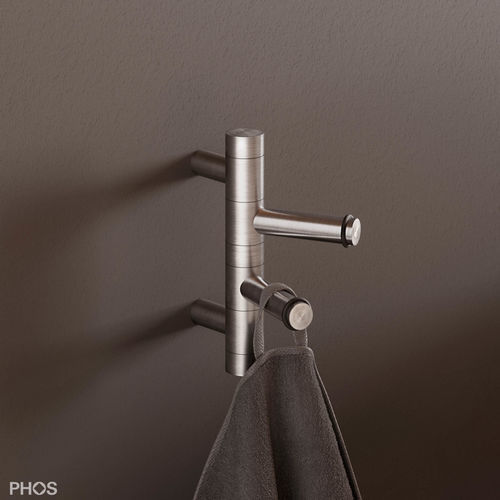 Gancio satinato - GH2-O - PHOS Design GmbH - finitura "handscraped" / in acciaio inox 304