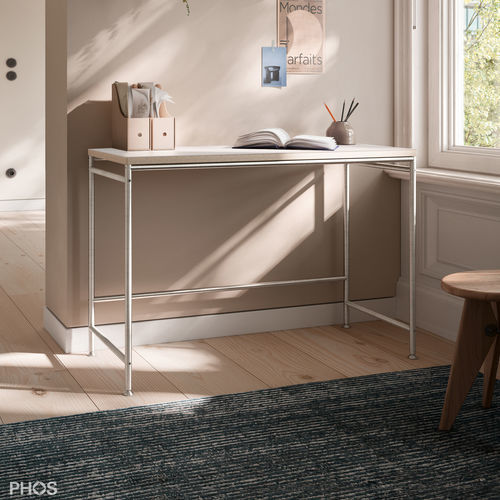 Tavolo d'appoggio design minimalista - KATI-S - PHOS Design GmbH - in melaminico / con supporto in acciaio inossidabile / rettangolare