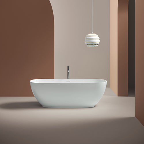 Vasca da bagno ovale - HOOP - ART CERAM - ad isola / per ambiente abitativo / in LivingTec®