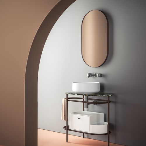 Specchio da bagno a muro - LOOK ARCO  - ART CERAM - contemporaneo / ovale / in alluminio