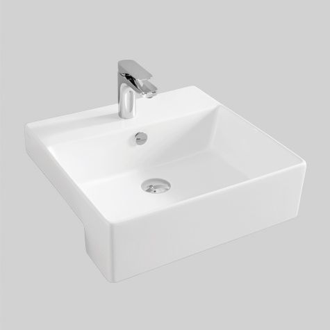 Lavabo da semincasso - QUADRO - ART CERAM - in ceramica / lucido / rettangolare