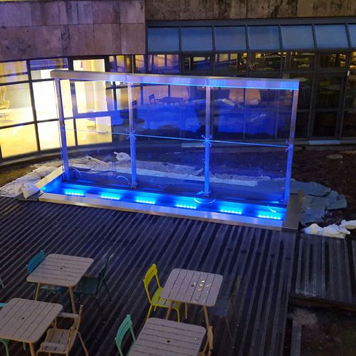 Muro d'acqua in vetro - TROCADÉRO PARIS - Espace d'eau France - autoportante / su misura / acciaio inossidabile