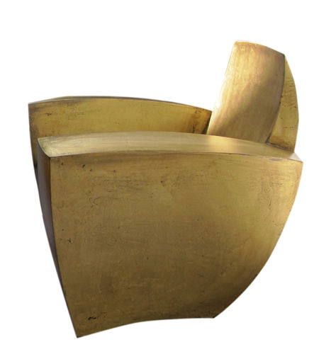 Poltrona design originale - EASY TWO_BRONZE - ICI ET LA - in pelle / in metallo / su misura