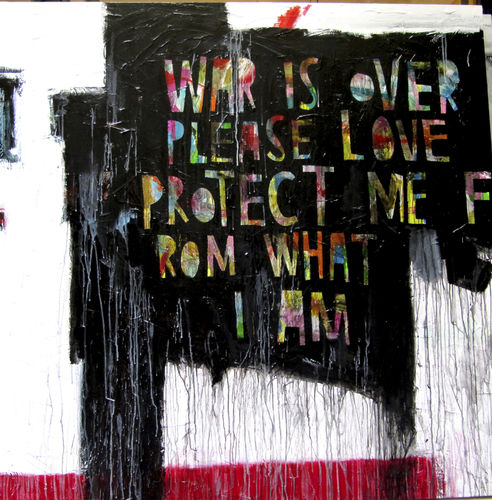 Quadro acrilico - WAR IS OVER - ICI ET LA - astratto / street art / per hotel