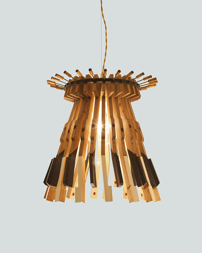 Lampada a sospensione - PIANO_S - ICI ET LA - in acciaio / in legno / design originale