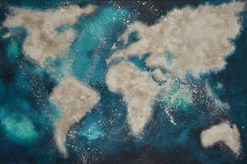Quadro su tela - POR UN MUNDO AZUL - ICI ET LA - misto / astratto / contemporaneo