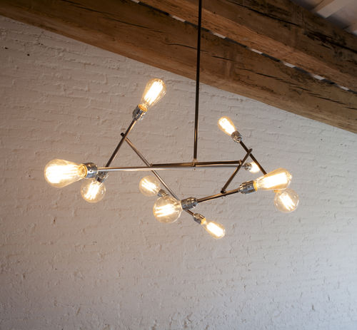 Lampadario contemporaneo - STEEL MOGI - ICI ET LA - in acciaio / contract / a incandescenza