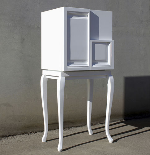 Mobile bar contemporaneo - DOOR 05 - ICI ET LA - in legno laccato / in MDF laccato / su misura