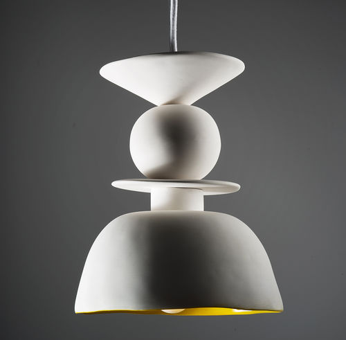 Lampada a sospensione - WHITE CALIZ - ICI ET LA - in ceramica / contemporanea / con cavo