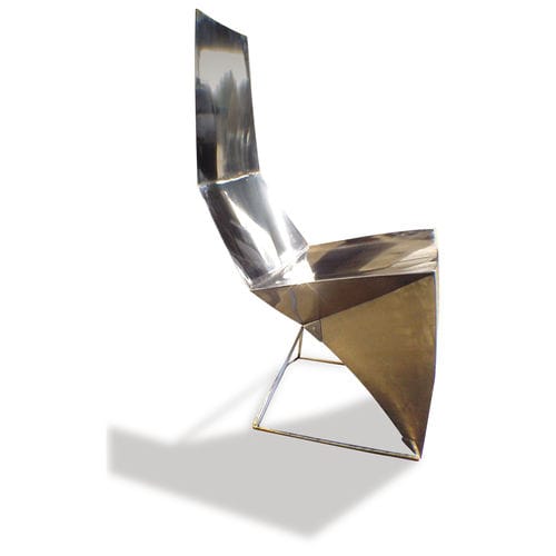 Sedia design originale - SKINNY BACK  - ICI ET LA - da esterno / da interno / in acciaio inossidabile lucido