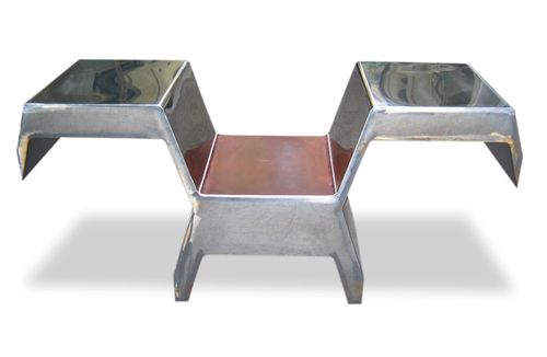 Sedia design originale - INVADER  - ICI ET LA - da interno / in pelle / con supporto in acciaio inossidabile