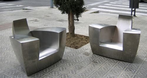Poltrona club design originale - CEDEA - ICI ET LA - in acciaio inossidabile / da giardino