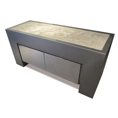 Credenza contemporanea - KING TUT - ICI ET LA - in acciaio inossidabile / in calcestruzzo / su misura