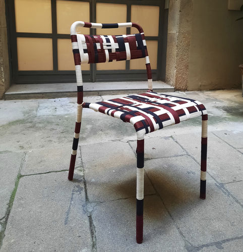 Sedia contemporanea - BAIRES - ICI ET LA - da interno / in corda / con supporto in metallo laccato