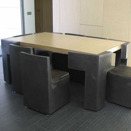 Tavolo contemporaneo - BIG CONNECT 6  - ICI ET LA - in rovere / con supporto in lamiera di acciaio / rettangolare