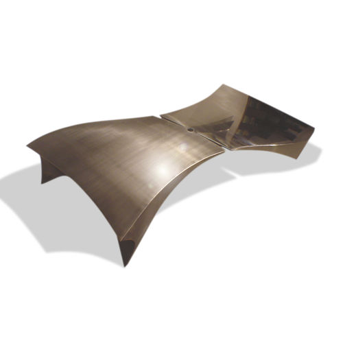Tavolino basso design originale - REFLECTION  - ICI ET LA - in acciaio inossidabile lucido / con supporto in acciaio inossidabile lucido / su misura