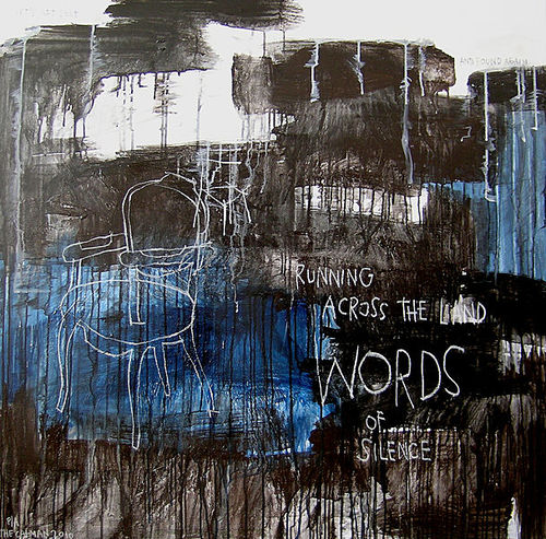 Quadro acrilico - WORDS - ICI ET LA - astratto / per ufficio / per hotel