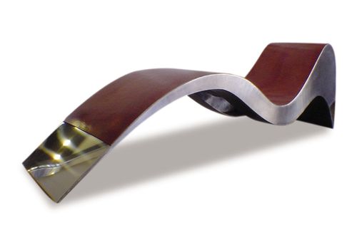 Chaise longue contemporanea - WAVE  - ICI ET LA - in pelle / in acciaio inossidabile / per uso contract