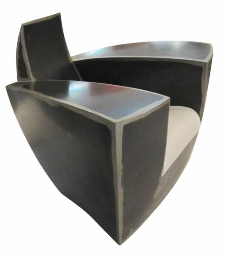 Poltrona contemporanea - EASY ONE BLACK  - ICI ET LA - in pelle / in acciaio / fatta a mano