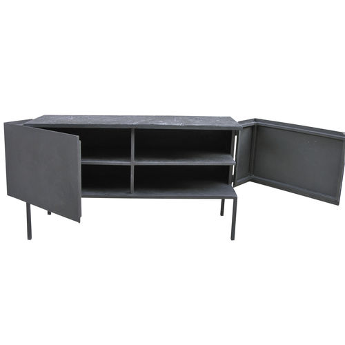 Credenza con piedi alti - EMPREINTES - ICI ET LA - contemporanea / in metallo laccato / in pietra ricostituita