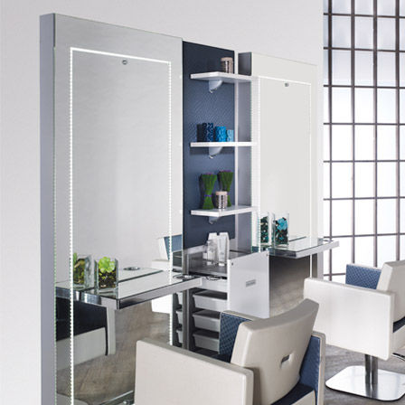 Espositore per prodotti di bellezza - DECOR - Salon Ambience - da parete / in legno / in laminato