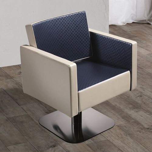 Poltrona da parrucchiere contemporanea - SQUARE - Salon Ambience - in ecopelle / in acciaio cromato / reclinabile