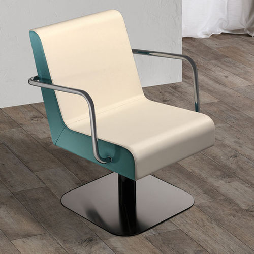 Poltrona da parrucchiere contemporanea - ARIA - Salon Ambience - in ecopelle / in metallo cromato / in legno