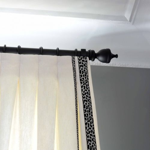 Bastone per tende in legno - VASE - Houles - con fissaggio murale