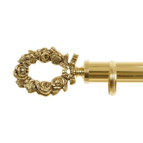Bastone per tende in ottone - FLEURS  - Houles - con fissaggio murale