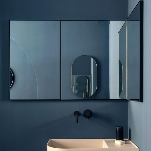 Specchio da bagno a muro - ROW 45 - ex.t - contemporaneo / rettangolare / in metallo