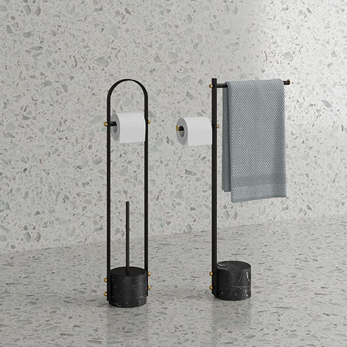Portarotolo a pavimento - TBS - ex.t - in ottone / nero / contract