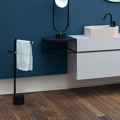 Portasalviette a 2 barre - TTS - ex.t - da terra / in ottone / nero