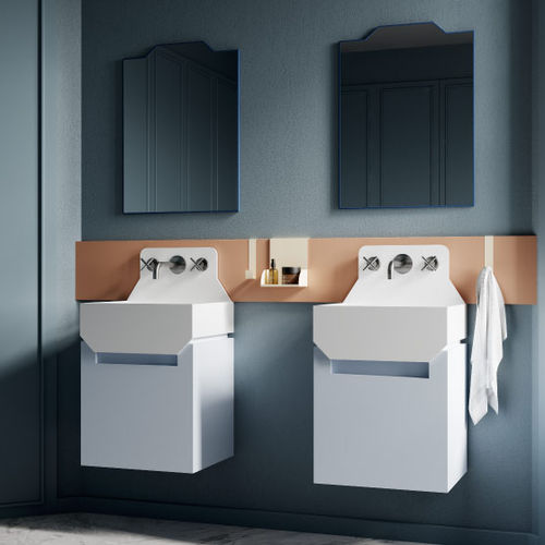 Lavabo sospeso - FRIEZE ONE HIGH - ex.t - in ceramica / rettangolare / 1 foro
