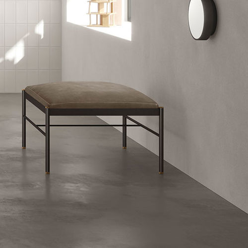 Pouf contemporaneo - REST  - ex.t - in pelle / in metallo / rettangolare