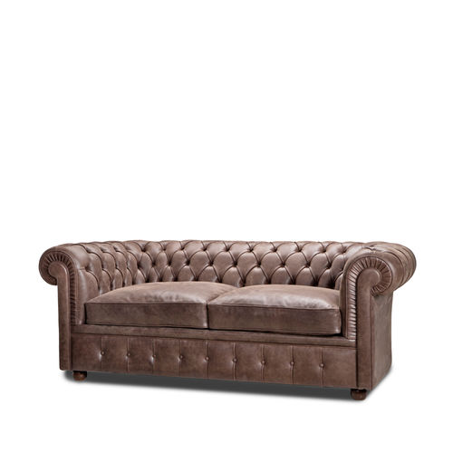 Divano letto - OLD CHESTER - Divani Santambrogio - chesterfield / in pelle / con braccioli
