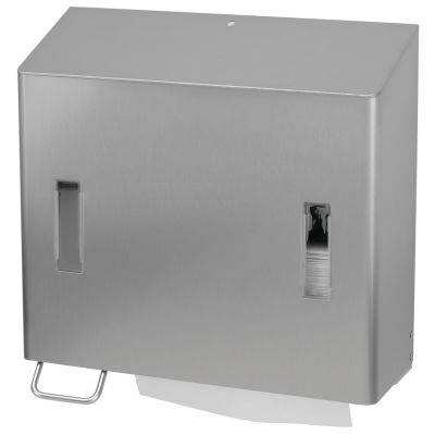 Distributore di salviette da parete - CPU 2L E/S ST - OPHARDT Hygiene-Technik GmbH - in acciaio inossidabile / con distruibutore di sapone liquido / contract