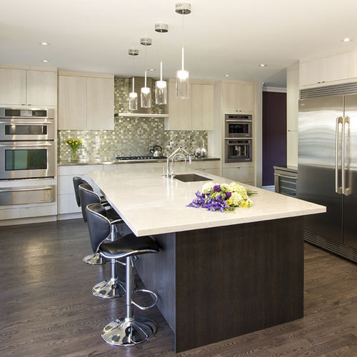 Cucina contemporanea - TRIBECA - AYA kitchens - in melaminico / con isola / a L