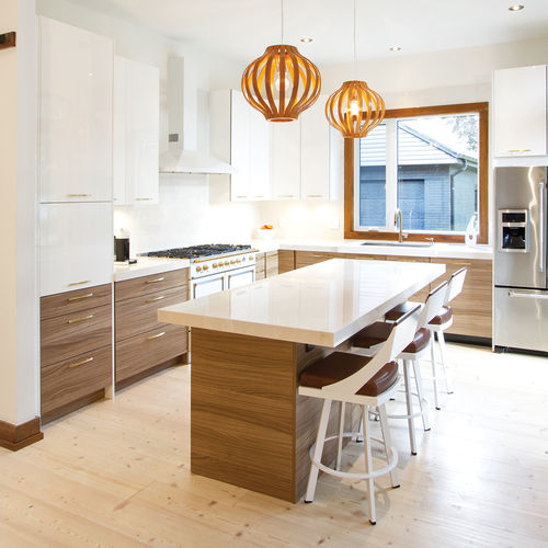 Cucina contemporanea - HUDSON - AYA kitchens - in melaminico / con isola / a L