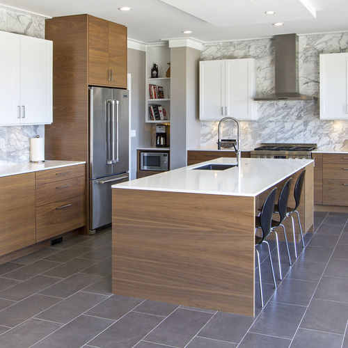 Cucina contemporanea - SEAFORTH - AYA kitchens - in legno dipinto / con isola / a L