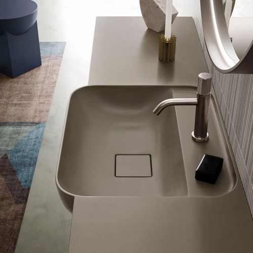 Lavabo da semincasso - BLIP SEMINCASSO - ARBI - in Teknoform® / con piano integrato / rettangolare
