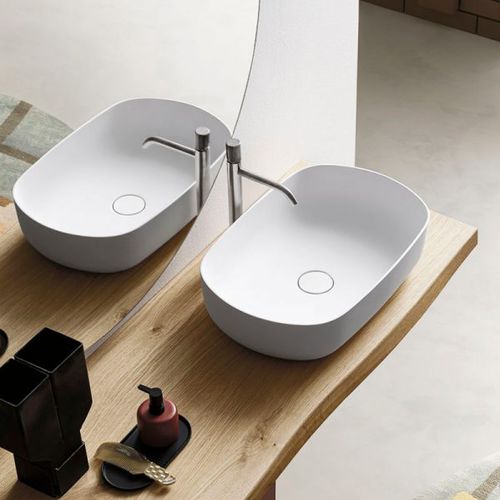 Lavabo da appoggio - MILÙ 60 - ARBI - in Teknoform® / ovale / contemporaneo