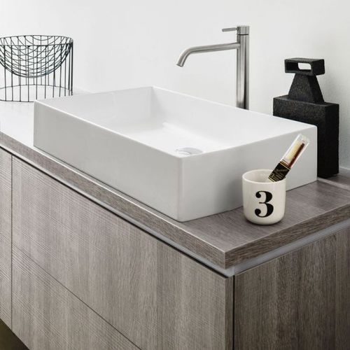 Lavabo da appoggio - OMEGA 60 - ARBI - in ceramica / rettangolare / contemporaneo