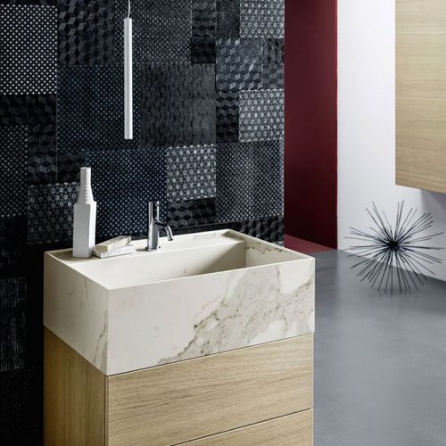 Lavabo da appoggio - MANTRA - ARBI - in quarzo / rettangolare / contemporaneo